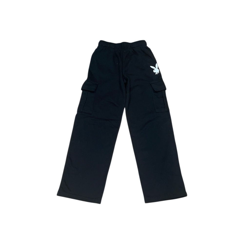 Playboy black cargo straight leg sweatpants